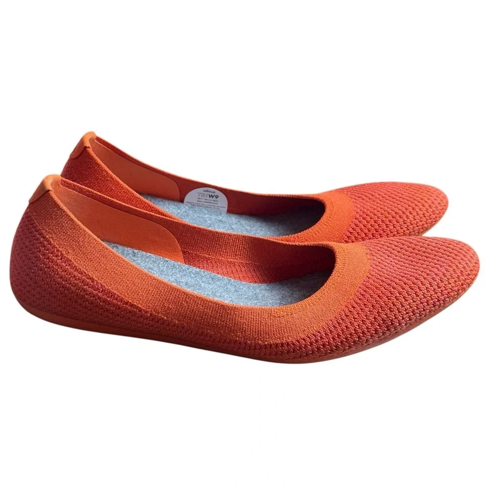 Allbirds Tree Breezers‎ Knit Ballet Flats Color Buoyant Orange 9 Career Preppy